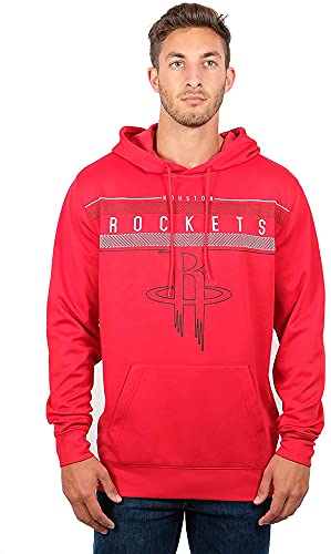 NBA Herren Fleece Hoodie Pullover Sweatshirt Poly Midtown, Herren, Midtown Hoodie,GHM1461F-HR-Large, rot, Large von Ultra Game