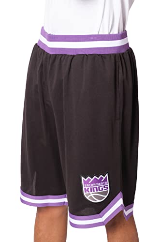 Ultra Game NBA Men's Active Knit Basketball Training Shorts Herren Woven Team Logo Poly Mesh, Schwarz, Medium von Ultra Game