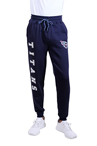 Ultra Game NFL Herren Super Soft Game Day Jogger Sweatpants, Tennessee Titans, Team Color Stripe, Small von Ultra Game