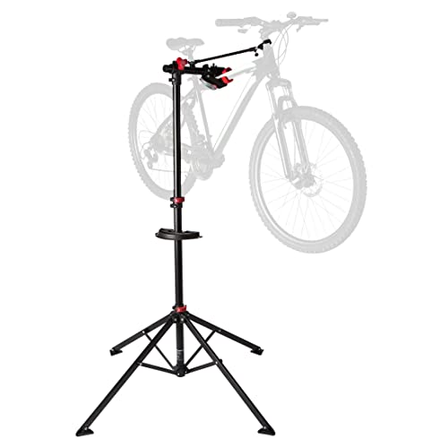 Ultrasport Fahrrad Montageständer, stabiler FahrradMontageständer, für Reparaturarbeiten allen Fahrradmodellen, lackschonende Quick-Lock-Klemmung, magnetische Werkzeugablage, max. 30 kg, Schwarz/Rot von Ultrasport