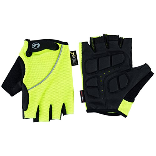 Ultrasport Herren Basic Laslo Halbfinger-Handschuhe, neon gelb, L von Ultrasport