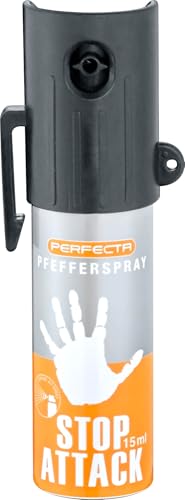 Perfecta Pfefferspray Stop Attack, Tierabwehrspray 15 ml, Abwehrspray ideal zur Selbstverteidigung, 2 m Sprühweite Perfecta Pfefferspray Stop Attack, Tierabwehrspray 15 ml, Abwehrspray ideal zur Selbstverteidigung, 2 m Sprühweite von Perfecta