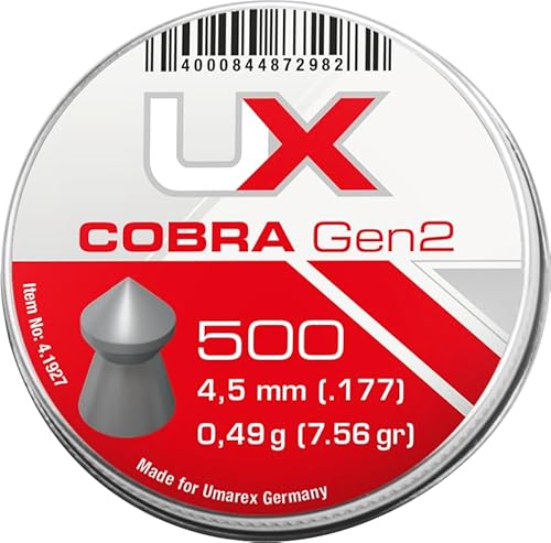 Umarex Cobra Gen2 Diabolos, 4,5 mm Kaliber, 0,49 g Gewicht, 500 Stück, Dose Umarex Cobra Gen2 Diabolos, 4,5 mm Kaliber, 0,49 g Gewicht, 500 Stück, Dose von Umarex