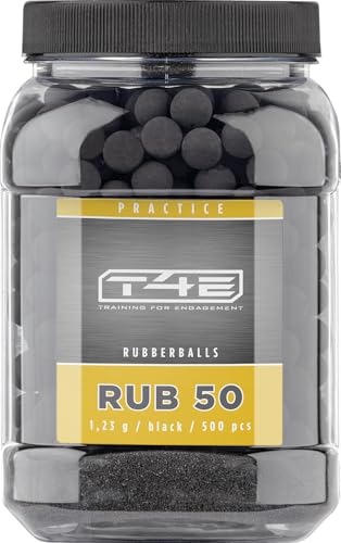 T4E Paintball Kugeln RUB 50, Munition Kaliber 0,50 500 Stück, Rubberballs, schwarz T4E Paintball Kugeln RUB 50, Munition Kaliber 0,50 500 Stück, Rubberballs, schwarz von T4E