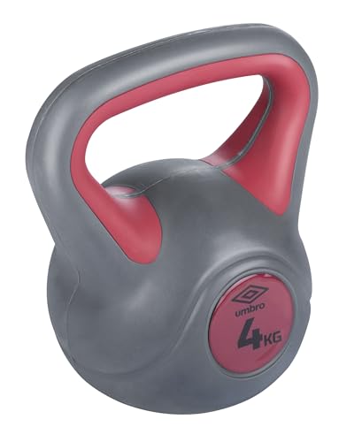 Umbro Kettlebell 4kg - Einstiegsgewicht weiblich - Rehabilitation - Kunststoffgewicht - Rot von UMBRO