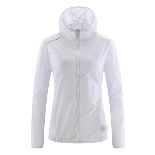 Umerk Dünner Mantel Sommer Outdoor Sonne Frauenpaar Kleidungsjacke atmungsaktive Angeljacke Männer Sport Windbreaker (Color : White, Größe : Large) von Umerk