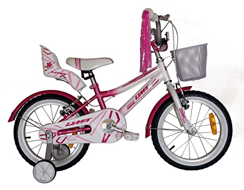Umit Unisex-Kinder Bicicleta Diana Kinderfahrrad 16 Zoll, Rosa/weiß von Umit