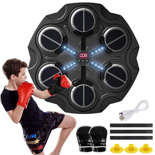 Music Boxing Machine mit Boxhandschuhen, Smart Bluetooth Musik Boxmaschine, LED Elektronische Wandmontierte Boxmaschine, 3 Geschwindigkeiten Musik Boxing Machine Geschenk für Erwachsenen Kinder Music Boxing Machine mit Boxhandschuhen, Smart Bluetooth Musik Boxmaschine, LED Elektronische Wandmontierte Boxmaschine, 3 Geschwindigkeiten Musik Boxing Machine Geschenk für Erwachsenen Kinder von Umllpet