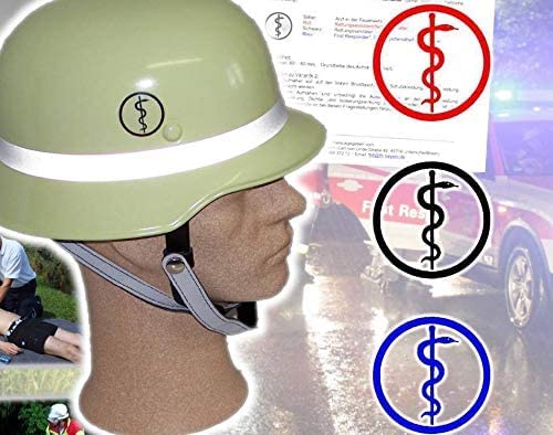 2X Feuerwehr Helmaufkleber Aufkleber Helmkennzeichnung Äskulapstab LFV Bayern (Blau) von Unbekannt
