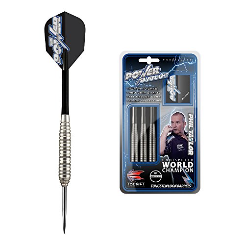 Target Darts Phil Taylor Power Silverlight Steel Tip Dartpfeile (24gr), Silber, 24g Target Darts Phil Taylor Power Silverlight Steel Tip Dartpfeile (24gr), Silber, 24g von Target Darts