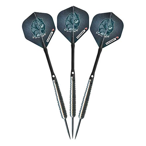 Elkadart Rhino Dartpfeile, 80% Wolframstahl, mit Aufbewahrungs-/Reisetasche, 25 g Elkadart Rhino Dartpfeile, 80% Wolframstahl, mit Aufbewahrungs-/Reisetasche, 25 g von Elkadart