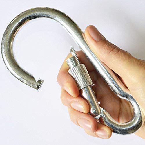 Satz von 2 großen Karabinerhaken mit Schraubverschluss, 13mm x 160mm lang, Arbeitslast: 600kg, für sportliche Aktivitäten und schwere Arbeiten Satz von 2 großen Karabinerhaken mit Schraubverschluss, 13mm x 160mm lang, Arbeitslast: 600kg, für sportliche Aktivitäten und schwere Arbeiten von Unbekannt