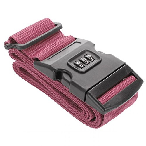 Unbekannt Koffergürtel 180 cm mit Zahlenschloss Reiseschloss Reisegurt Koffergurt Reisetaschengurt Koffergurt, Farbe:Pink von Unbekannt