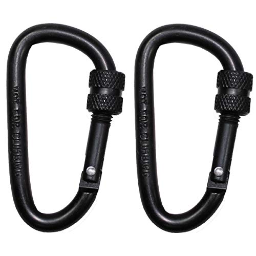 Karabiner, Schraubverschluss, D 6mmx6cm, 2er Pack, schwarz Karabiner, Schraubverschluss, D 6mmx6cm, 2er Pack, schwarz von MFH