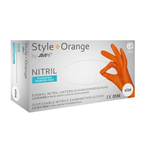 Nitrilhandschuhe STYLE Gr. S puderfrei orange 100 Stück Nitrilhandschuhe STYLE Gr. S puderfrei orange 100 Stück von Unbekannt