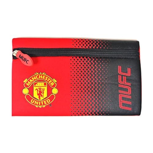 Offizielles Fußball Team Neopren-Federmäppchen mit Reißverschluss, flach, verblasst, Manchester United FC, 22cm x 13cm von Unbekannt