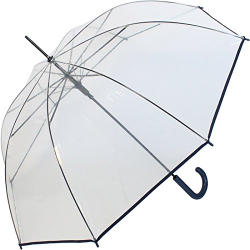 Unbekannt Regenschirm Schirm durchsichtig transparent mit Einfassband Navy Unbekannt Regenschirm Schirm durchsichtig transparent mit Einfassband Navy von Unbekannt