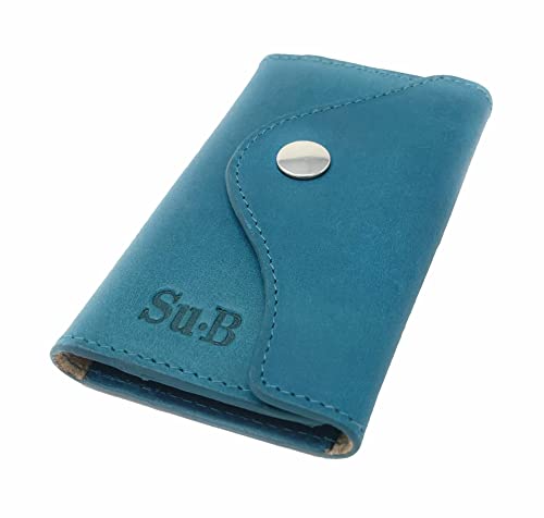 Unbekannt Su.B.DGN Designer Leder Schlüsseletui - Portemonnaie - Brieftasche - mit Außentasche - Türkis von Unbekannt