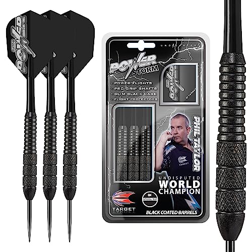 Target Darts Phil Taylor Power Sturmschwarz 24G Messing Steeldarts-Set Dartpfeile von Target Darts