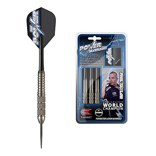 Target Darts Phil Taylor Power Silverlight Steel Tip Dartpfeile (22gr), silber 22g Target Darts Phil Taylor Power Silverlight Steel Tip Dartpfeile (22gr), silber 22g von Target Darts
