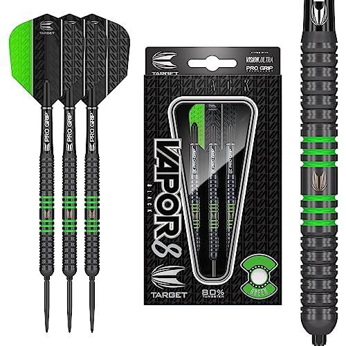 Target Darts Vapor 8 Schwarz Grünes 21G Steeldarts Dartpfeile-Set von Target Darts