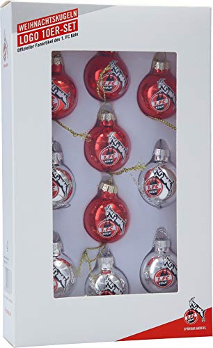 Unbekannt 1. FC Köln Weihnachtskugeln/Chrsitbaumkugeln ** Rot/Silber ** 4080385 10er Set von Unbekannt