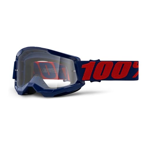 100% Motocross Kühlergrill Strata 2 Klar, Masego - Dunkelblau Rot, HU-GOG-1055 von 100%