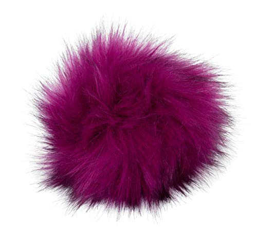 Unbekannt Fell Pompon mit Druckknopf Magenta von Unbekannt