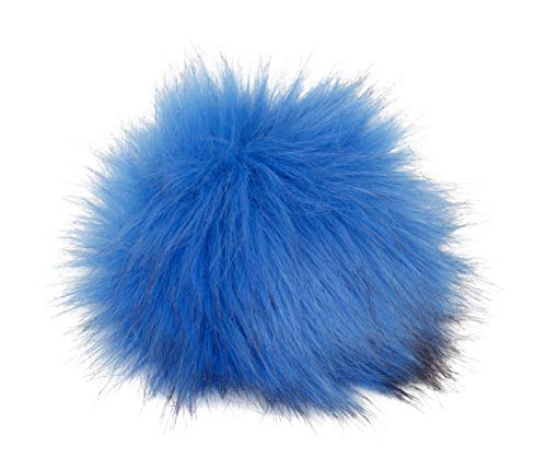 Unbekannt Fell Pompon mit Druckknopf Oceanblue von Unbekannt