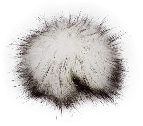 Unbekannt Fell Pompon mit Druckknopf White Black, 12-14 cm Unbekannt Fell Pompon mit Druckknopf White Black, 12-14 cm von Unbekannt
