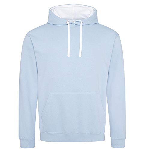 Unbekannt Just Hoods Varsity Hoodie mit farblich abgesetzten Kapuze XL Blue - Sky Blue/Arctic White von Unbekannt