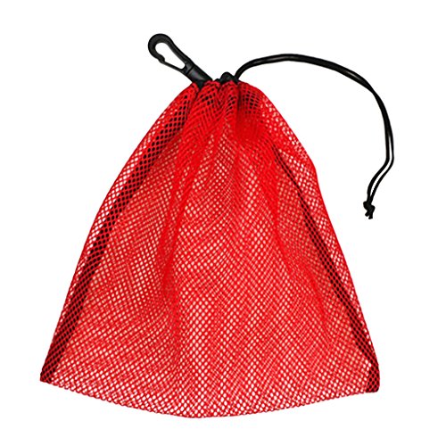 Unbekannt Sharplace Ballnetz Mesh Tragetasche mit Karabinerhaken für Tennisbälle Golfbälle Tischtennisbälle, 24 x 24 cm, Rot von Unbekannt