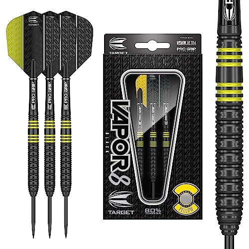 Target Darts Vapor 8 Schwarz Gelbes 24G Steeldarts Dartpfeile-Set von Target Darts