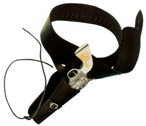 Unbekannt Western Revolvergürtel aus Sattelleder, Schwarz, 120 cm Unbekannt Western Revolvergürtel aus Sattelleder, Schwarz, 120 cm von Unbekannt