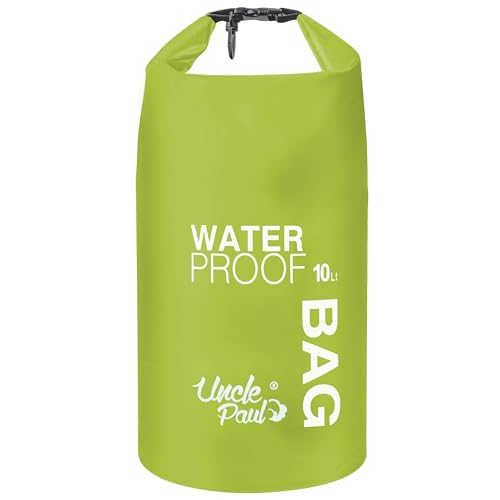 Uncle Paul Trockentasche für Boote, wasserdichte Tasche zum Driften, Bootfahren, Kajakfahren, Angeln, Rafting, Schwimmen, Camping, Kanufahren, Surfen, laubgrün, 10 Literes(2.2 uk gal), Trockentasche von Uncle Paul