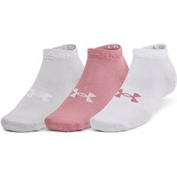 3er Pack UNDER ARMOUR Essential Sneakersocken 697 - pink elixir/white/halo gray L (42-47) von Under Armour