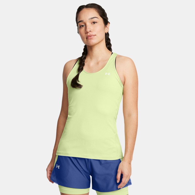 Damen HeatGear® Armour Racer Tanktop Retro Grün / Weiß XL von Under Armour