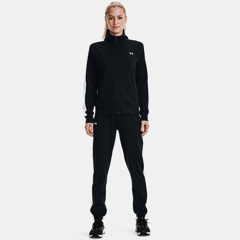 Damen Under Armour Trainingsanzug aus Trikotstoff Schwarz / Weiß / Weiß L von Under Armour