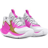 UNDER ARMOUR Jet '23 Basketballschuhe 105 - white/vivid magenta/metallic gold 45 von Under Armour