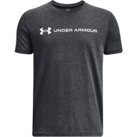 UNDER ARMOUR Logo Wordmark T-Shirt Jungen 001 - black medium heather/white/white S (127-137 cm) von Under Armour