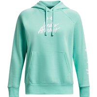 UNDER ARMOUR Rival Fleece Graphic Hoodie Damen 361 - neo turquoise/white S von Under Armour