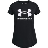 UNDER ARMOUR Sportstyle Logo kurzarm Trainingsshirt Mädchen 001 - black/white S (127-137 cm) von Under Armour