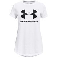 UNDER ARMOUR Sportstyle Logo kurzarm Trainingsshirt Mädchen 100 - white/black L (149-160 cm) von Under Armour