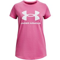 UNDER ARMOUR Sportstyle Logo kurzarm Trainingsshirt Mädchen 663 - pink edge/white L (149-160 cm) von Under Armour