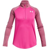 UNDER ARMOUR Tech Graphic 1/2-Zip Trainingsshirt Mädchen 652 - rebel pink/metallic silver M (137-149 cm) von Under Armour