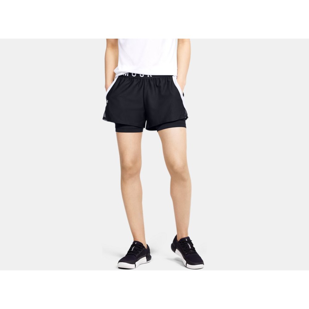 Under Armour Play Up 2 In 1 Shorts Schwarz M Frau von Under Armour