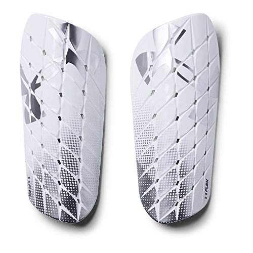 Under Armour Armour Flex SG, leichte Schienbeinschoner, Flexible und atmungsaktive Fußball Schienbeinschoner Herren, White/Silver, S von Under Armour