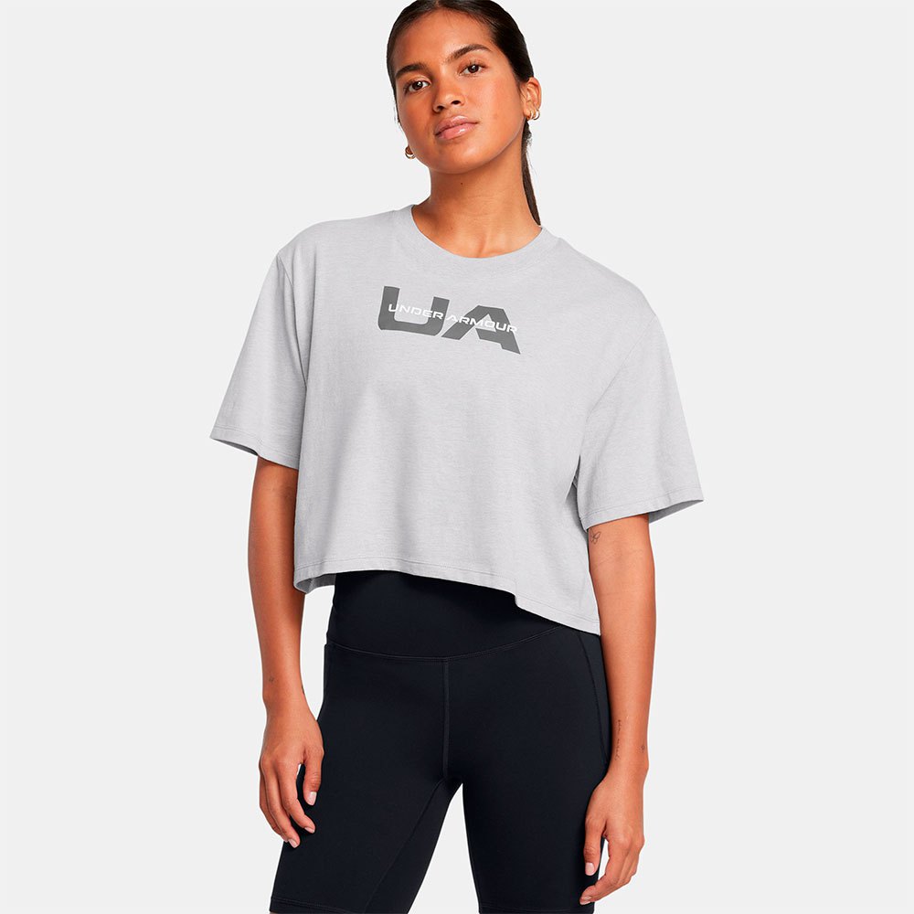 Under Armour Boxy Crop Branded Short Sleeve T-shirt Weiß XL Frau von Under Armour