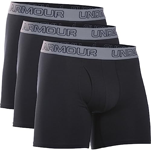 Under Armour Charged Cotton® Herren Boxerjock® Stretch 15,2 cm – 3er-Pack LG Schwarz, Schwarz / Schwarz, Large von Under Armour