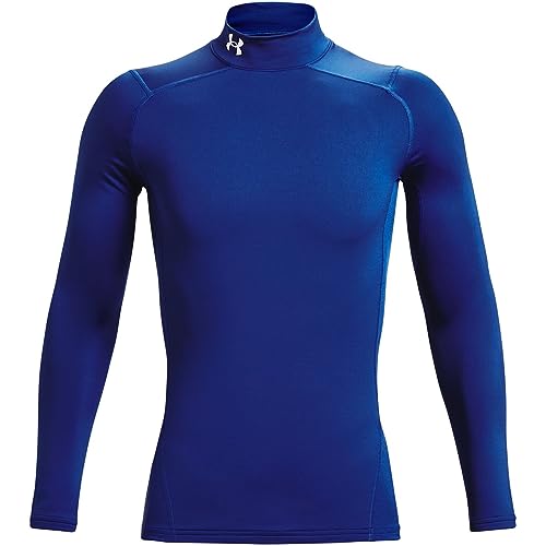 Under Armour ColdGear Kompressionsmock für Herren, Royal (400)/Weiß, Mittel von Under Armour